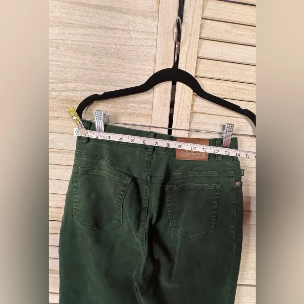 Lauren Ralph Lauren High Rise Jeans Size 6 Dark Green Vintage Straight Leg Denim